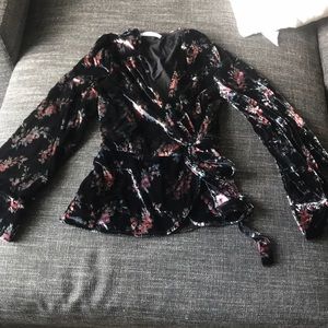 Velvet blouse from Zara